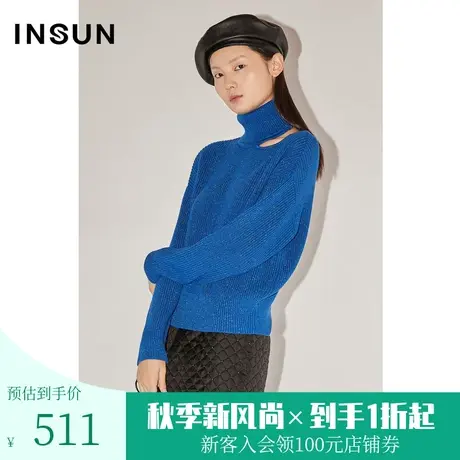 恩裳COVER冬季2022舒适羊毛宽松落肩时尚金葱光泽感毛织衫女图片