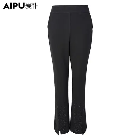 爱朴【直播专享】大码女装秋季新款2023胖妹妹气质女士微喇叭裤子商品大图