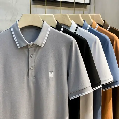 polo衫男士短袖t恤2023新款中年高端爸爸装夏装上衣服潮流男夏季商品大图