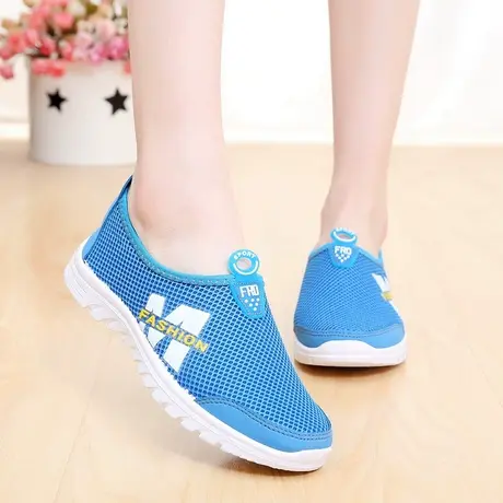 春夏女鞋软底透气网鞋平底网布百搭单鞋春懒人套学生运动休闲鞋潮商品大图