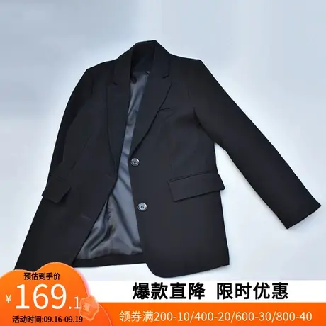【艾格】时尚休闲西装外套女装2023春季新款中长款小西服职业上衣图片