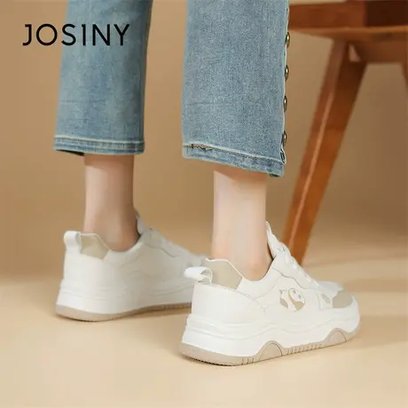 Josiny/卓诗尼小白鞋女2024新款春季百搭aj熊猫女鞋平底厚底板鞋图片