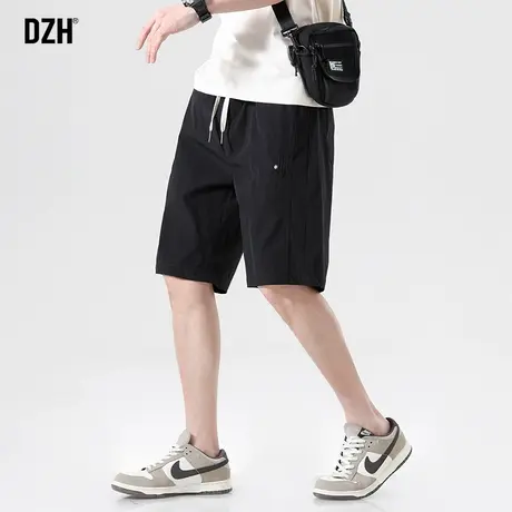 男士夏季薄款短裤男健身运动速干裤2023年新款黑色五分裤直筒中裤商品大图
