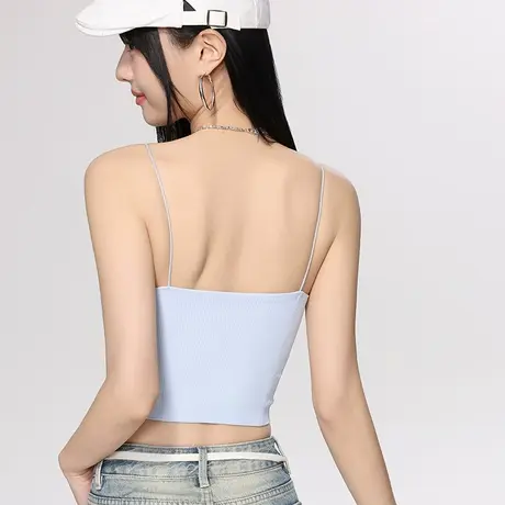 美背吊带背心女夏带胸垫无痕内搭2025新款薄款可外穿打底显瘦上衣商品大图