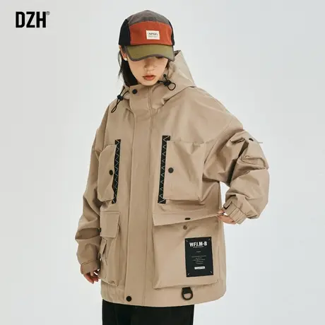 男女同款卡其色冲锋衣外套春秋款新款2023爆款男装上衣工装夹克衫商品大图