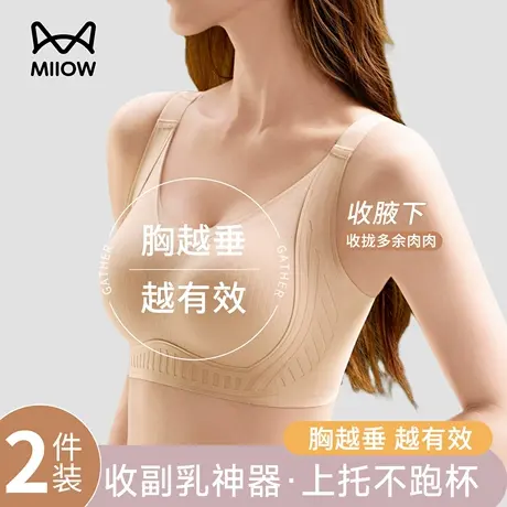 猫人内衣女聚拢小胸舒适调整型透气新款强提拉防下垂收副乳文胸罩商品大图