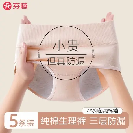 芬腾无痕生理期内裤女纯棉抗菌月经期防漏专用女生大姨妈卫生内裤商品大图