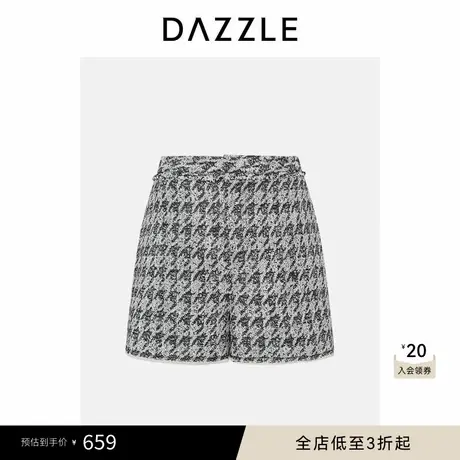 DAZZLE 地素奥莱短裤夏季黑色短裤商品大图