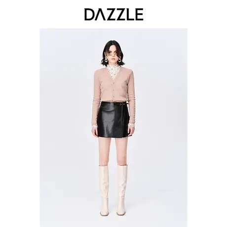 【七七酱专享】DAZZLE地素 奥莱粉色修身薄款长袖针织开衫内搭打商品大图