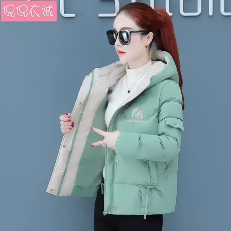 羽绒棉服女2023新款短款韩版宽松棉袄女装秋冬季加厚外套刺绣棉衣图片