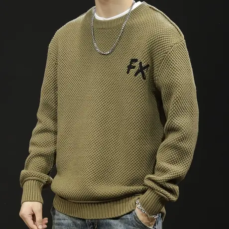 慵懒高级感毛衣男春季2024爆款大码美式复古潮牌男士长袖春款针织图片