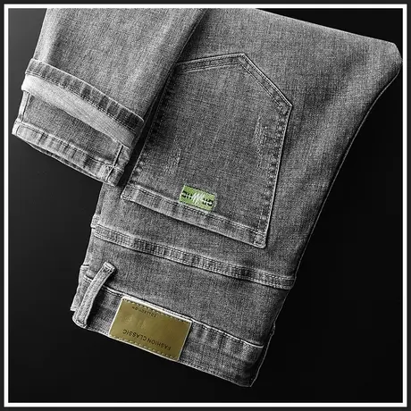 春季高端潮牌复古牛仔裤男士修身小脚2024年新款秋冬款休闲男裤子商品大图