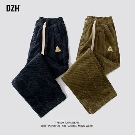 男士秋冬灯芯绒裤子男ins潮百搭宽松直筒裤弹力休闲裤2023年新款商品大图