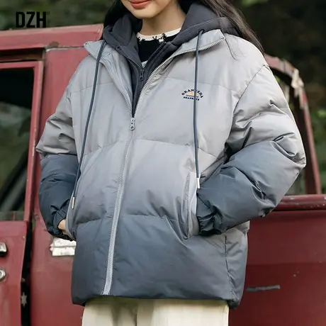 情侣假两件棉服男款冬季加厚连帽棉衣外套潮高级感2024新款棉袄子商品大图