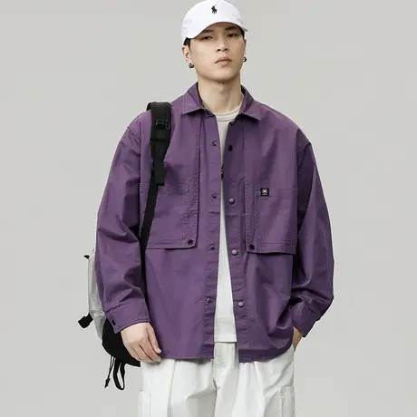 潮流百搭工装夹克外套纯色男士外套多色可选休闲夹克外套潮流外套图片