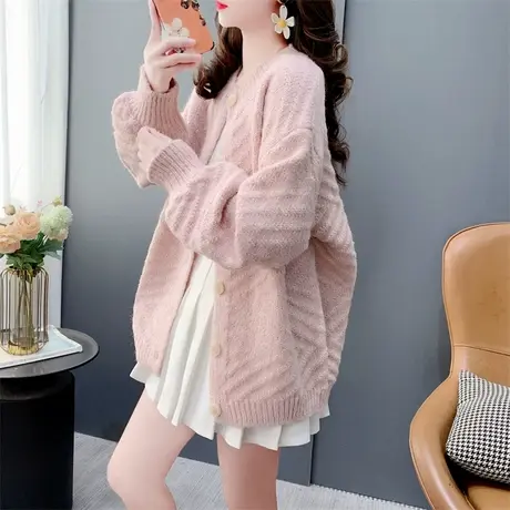 温柔风韩系复古毛衣开衫女春季2024新款洋气减龄百搭针织外套上衣图片