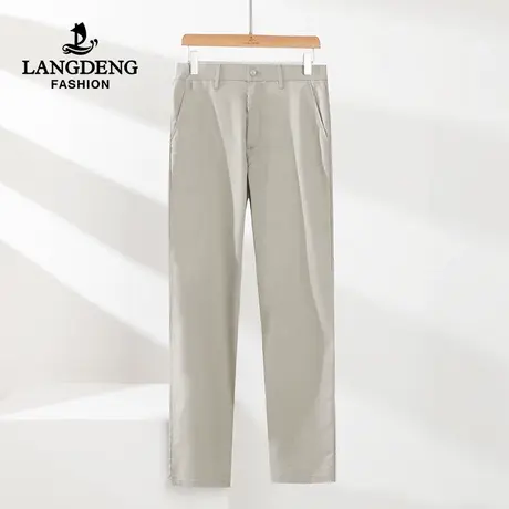 浪登男士薄款休闲裤2023夏季凉感透气直筒商务百搭中青年长裤男商品大图