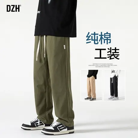 男士军绿色工装裤休闲裤子男春秋款男裤2024年新款运动裤男款长裤商品大图