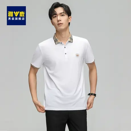 【含桑蚕丝】雅鹿薄款短袖POLO衫男夏季新款T恤中青年休闲打底衫图片