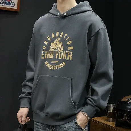 连帽卫衣男潮秋冬款外套男士大码重磅秋季2022新款袋鼠兜上衣长袖图片