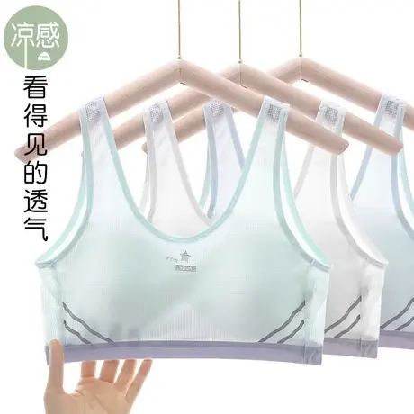 青春期运动防震背心少女内衣薄款学生发育期初中生高中生文胸夏季图片