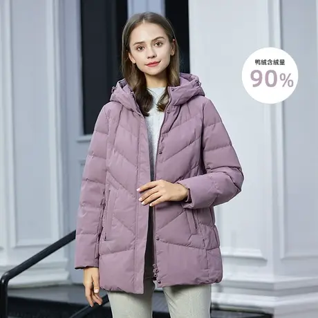 【送妈妈】坦博尔羽绒服女中老年红色大码短款洋气正品外套图片