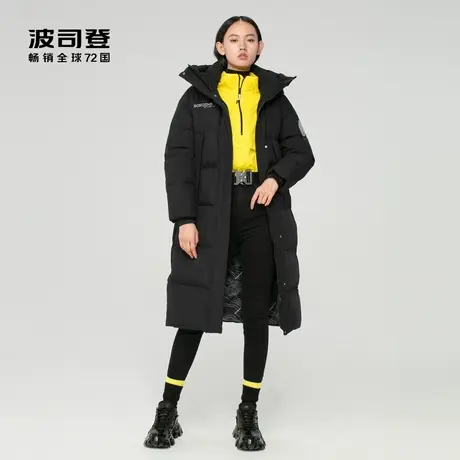 波司登奥莱情侣款男女时尚运动连帽长款过膝防风新品羽绒服商品大图