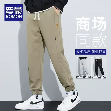 罗蒙卫裤男士秋季潮牌束脚2023新款爆款运动宽松哈伦休闲长裤子男商品大图