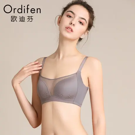 欧迪芬洞洞杯女士内衣抹胸式性感光面胸罩聚拢无钢圈文胸XB9518商品大图