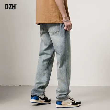 男士水洗做旧牛仔裤男直筒宽松vibe裤子男美式高街madness脏脏裤商品大图