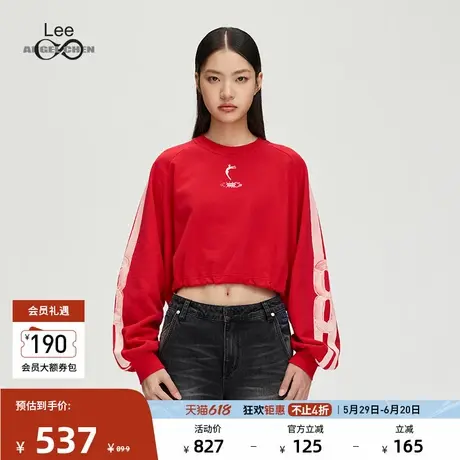 LeeIndiGO X ANGEL CHEN联名系列商场同款25春夏新插肩袖女卫衣图片