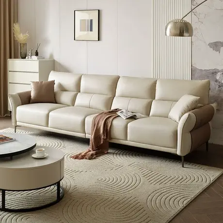 全友家居新款布艺沙发客厅直排科技布沙发小户型三人沙发商品大图