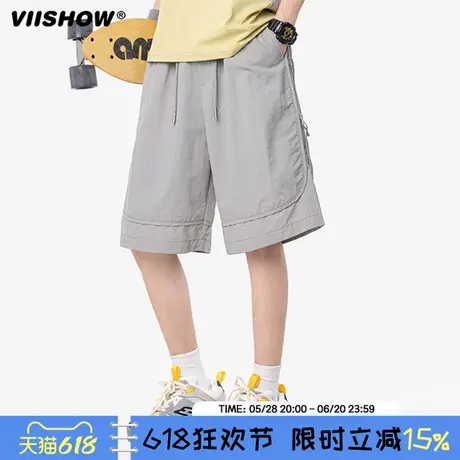 VIISHOW美式运动短裤男款夏季薄款潮牌工装五分裤子复古休闲中裤图片