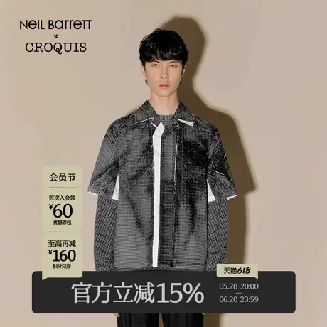 【Neil Barrett联名】速写男装秋冬新款宽松印花衬衫休闲时尚衬衣商品大图