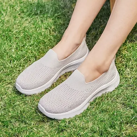 Skechers斯凯奇夏季女一脚蹬健步鞋舒适百搭休闲鞋透气软底跑步鞋商品大图