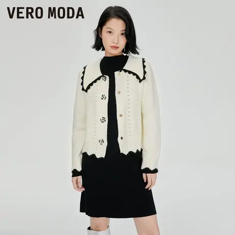 Vero Moda奥莱针织衫秋冬清仓复古甜美钩织彼得潘领上衣毛衣女商品大图
