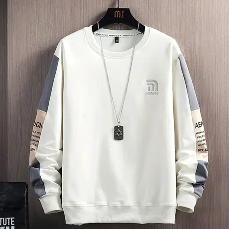 圆领卫衣男士长袖t恤男款春秋季2023新款潮牌ins学生青少年上衣服商品大图