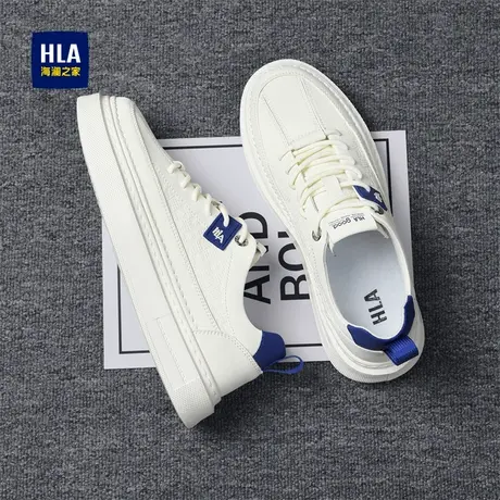 HLA/海澜之家男鞋2025夏季新款休闲鞋软底透气小白鞋厚底运动板鞋商品大图