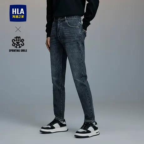 HLA/海澜之家SPRINTING SMILE宽松猫须牛仔裤25秋季新款锥形裤男图片