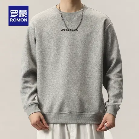 罗蒙男士时尚潮流圆领长袖卫衣2025春季新款字母印花宽松上衣N1Z图片