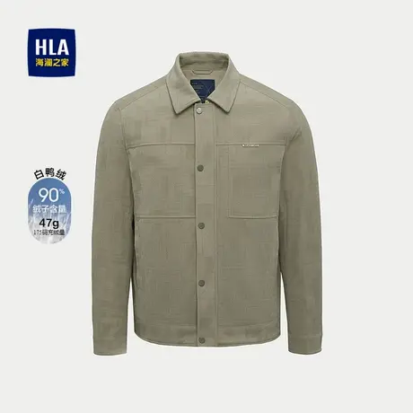 HLA/海澜之家薄款羽绒服2025秋季新款白鸭绒翻领保暖外套男商品大图