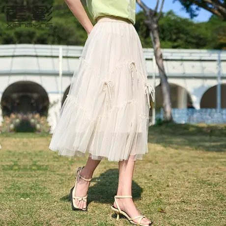 香影网纱a字半身裙女夏季2023新款超仙裙子中长款显瘦高腰仙女裙图片