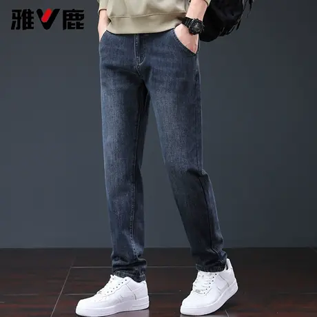 雅鹿牛仔裤男 2025秋冬新款时尚蓝色韩版时尚显高显瘦直筒长裤图片