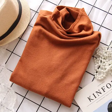 基础堆堆领高领打底衫女长袖秋冬新款潮针织毛衣短款内搭洋气上衣图片