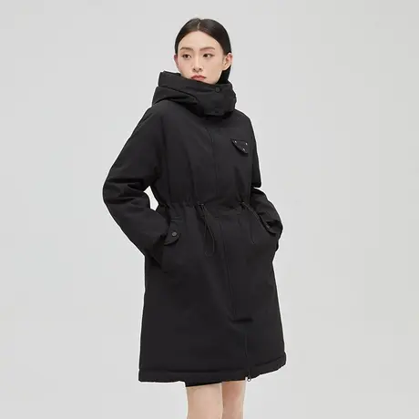 艾莱依时尚风衣羽绒服女中长款新款设计感小众气质收腰冬季外套女图片