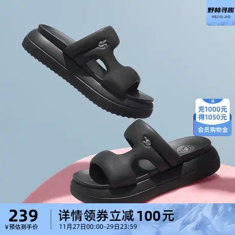 骆驼运动鞋女2023夏季新款一字带休闲厚底凉拖鞋外穿平底沙滩拖鞋商品大图