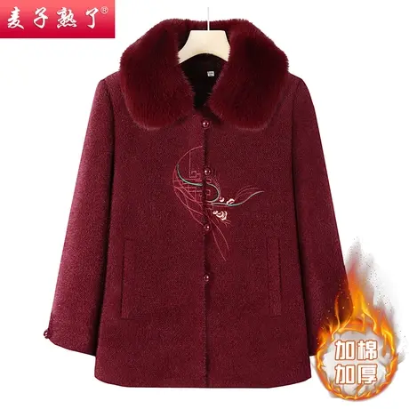 2023冬季新款本命年奶奶装夹棉加厚保暖棉袄外套中老年女装棉衣服商品大图