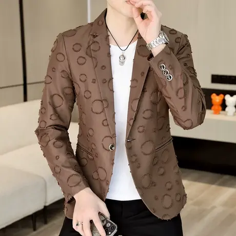 设计感小西装男士韩版潮流修身西服外套春秋季时尚个性青年薄单西商品大图