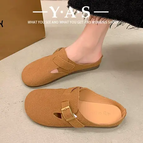 英伦复古2024春季新款韩版懒人鞋一脚蹬软底舒适百搭豆豆鞋单鞋女图片