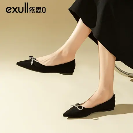 依思q平底鞋女单鞋2023春秋新款一脚蹬通勤女鞋尖头浅口鞋子秋季商品大图